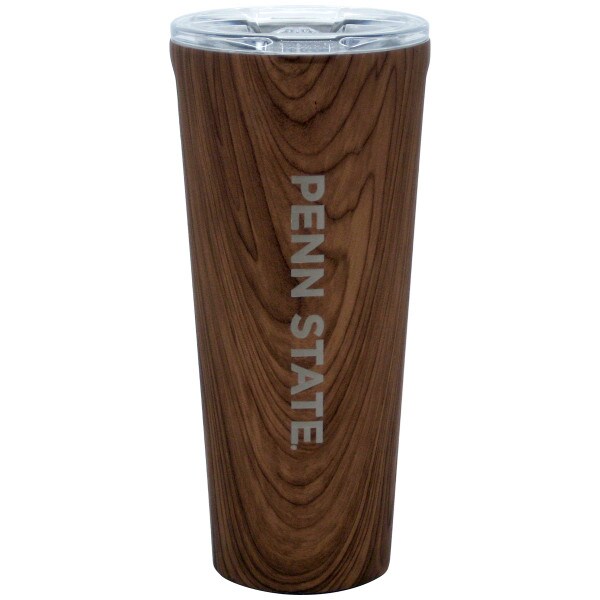 woodgrain 24oz tumbler with Penn State down the side
